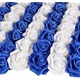 200 Pack White Artificial Rose Heads - 2 Inch Stemless PE Foam Flowers For Wedding, DIY Crafts, Decor