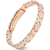 Feraco Pure Copper Bracelets for Women, Ultra Strength Magnetic Bracelet for Women with 3800 Gauss Magnet & Sparkling Cubic Zirconia, Flower Jewelry Gift, Infinite Symbol
