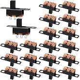 SS12F15 Slide Switch, SPDT 1P2T 2 Position Mini Micro Toggle Switch, 3 Pin Vertical Panel Mount for PCB Electronic Projects, 20PCS
