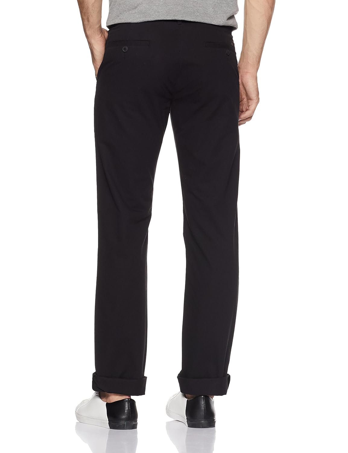 peter england men's slim fit casual trousers