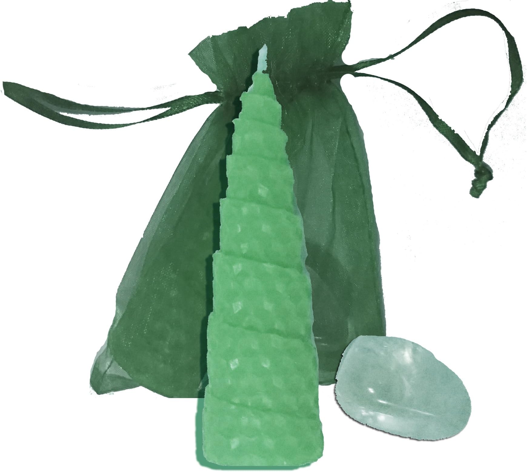 Money Spell Wish Kit - Spiral Beeswax Candle & Gemstone Gift Set - Magic of Nature (Made in England) …