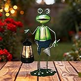 DIINOR Solar Garden Lights Frog Statue with Solar Lantern Lights,18.11in Tall Frog Decor Birthday Gifts for Women Mom Grandma