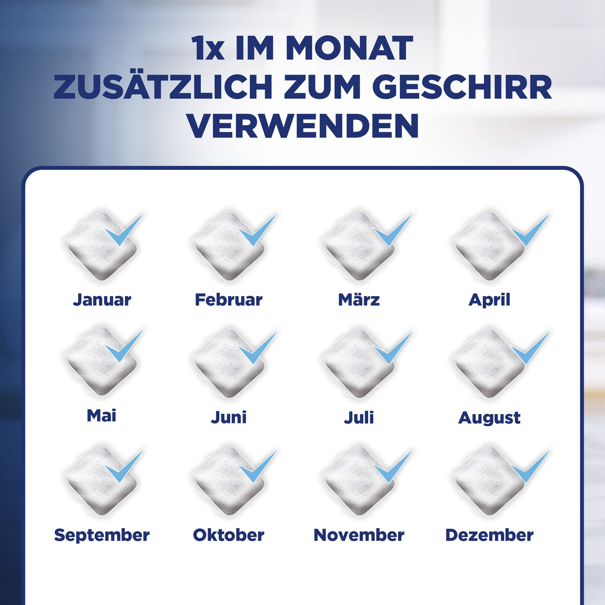Finish Maschinenpfleger Tabs – Spülmaschinentabs gegen Schmutz und Fett im Inneren der Spülmaschine – Jahresvorrat mit 12 Geschirrspülreiniger Tabs 4