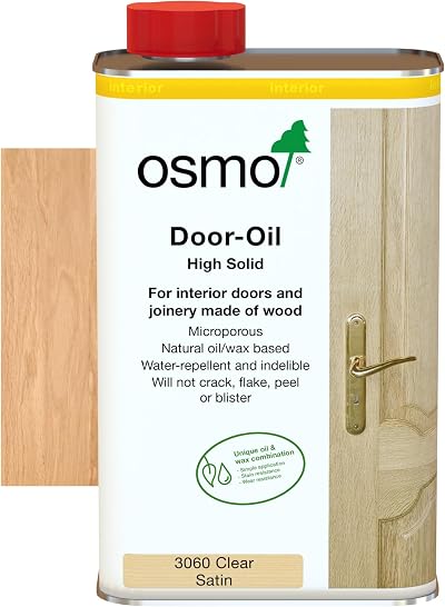 Osmo Door Wood Wax Oil 3060 Clear Satin 1L Durable Water-Resistant Finish