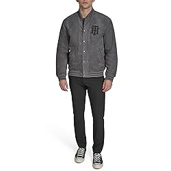 Tommy Hilfiger Men's Faux Suede Logo Varsity