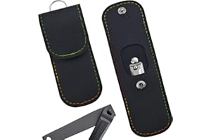 Capiant 2 PACK Small Nail Clippers Travel Case Leather (Empty Case), Professional Nail Clipper Case Leather, Travel Nail Clippers Storage Bag, Home & Travel Essentials, Manicure Kit Storage, black