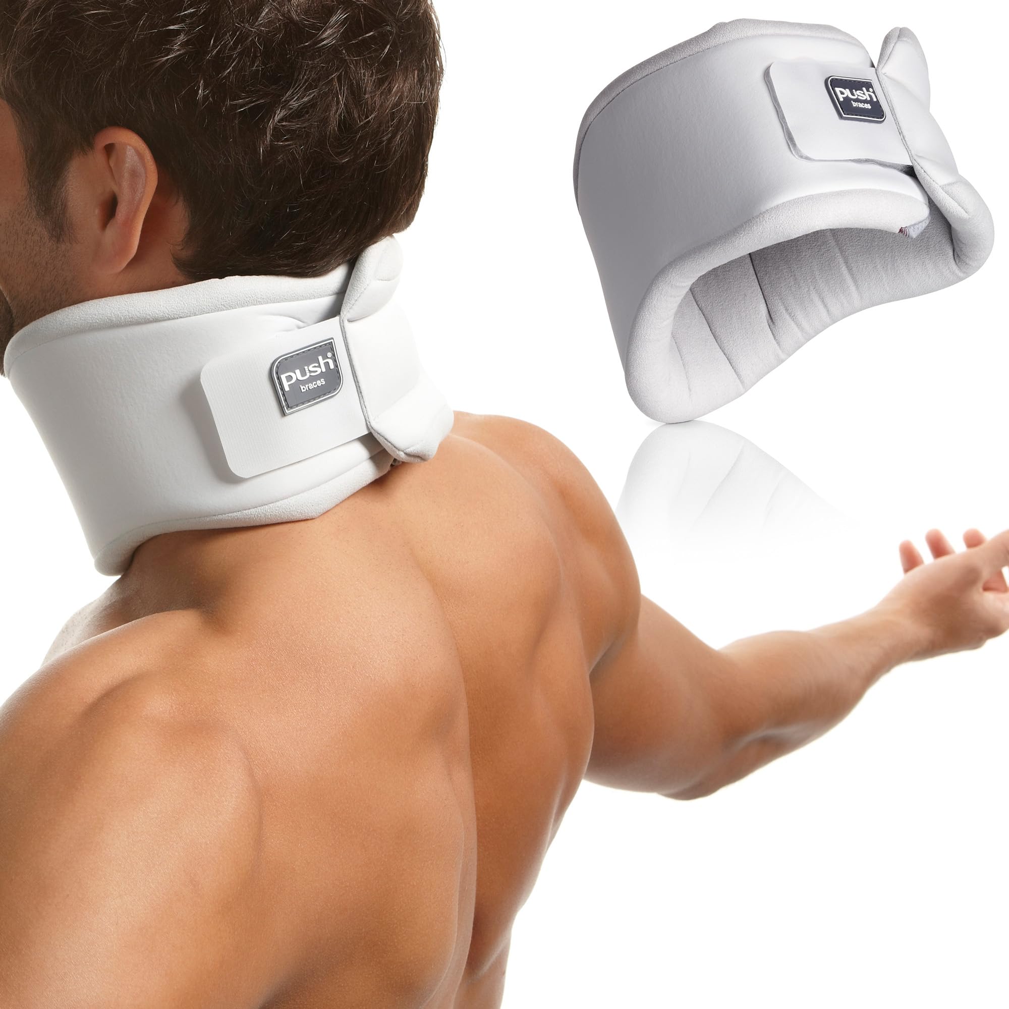 care Neck Brace from Push Braces in White 10cm Height - Size 1 10cm Height - Size 1 White
