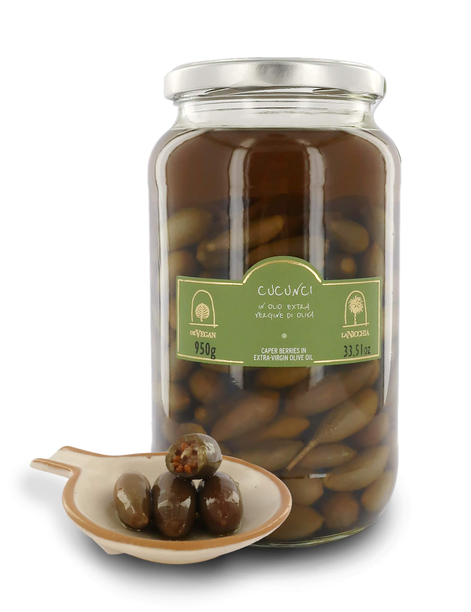 Caper Berries of Pantelleria in Extra Virgin Olive Oil, Medium Size - Jar, 950g / 33.51oz