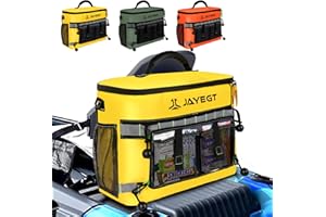JAYEGT Kayak Cooler Behind Seat - Waterproof Cooler Bag Compatible with Lawn-Chair Seat Kayak，Kayak Accessories Camping Cooler, Portable Ice Chest for Fishing, Beach, Travel,Picnic, Cooler Leak-Proof