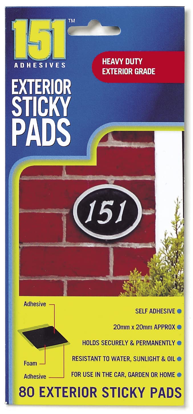 151® ADHESIVES, Exterior Sticky Pads, 80 Pack