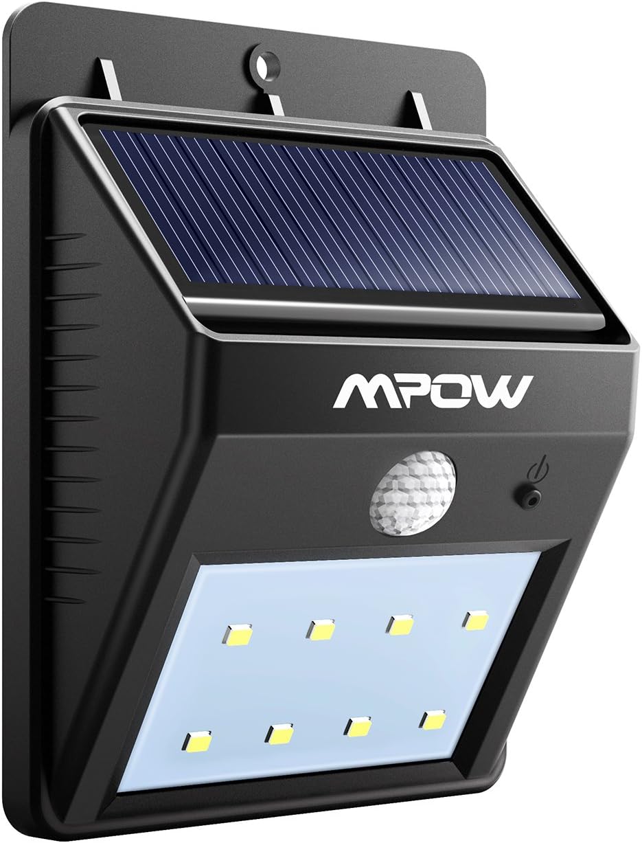 Mpow, Lámpara Solar 8 LED, de Pared, Impermeable con Sensor de