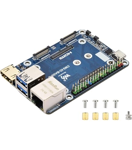 Scheda Base Mini Per Raspberry Pi Compute Module 5 Lite/eMMC – Con Socket CM5, Gigabit Ethernet, HDMI, USB 3.2, GPIO