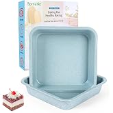 Spmarkt 2-Pack 8x8 Nonstick Steel Square Baking Pans, Light Blue | Two 8x8 nonstick steel square pans for brownies, cakes and cornbread; oven safe to 450&deg;F, easy-release finish; hand wash only
