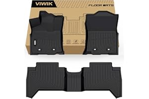 VIWIK Floor Mats for Toyota Tacoma 2018-2023 (Only for Double Cab) All Weather Custom Fit Automotive TPE Floor Liner for 1st and 2nd Row Car Mats
