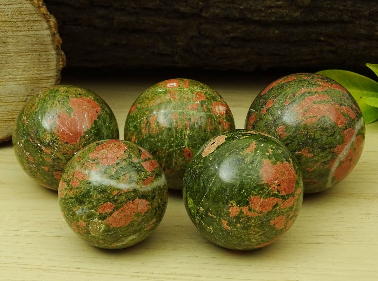 Reikiera Unakite Sphere Stone Ball With Ring Stand Aura Balancing Crystal Reiki Healing- Choose Size