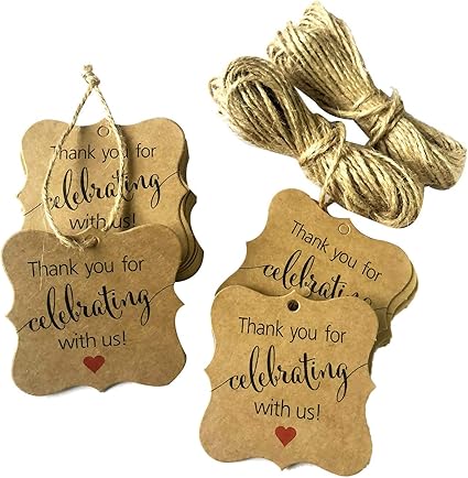 Segnaposto Natalizi Con Juta.Shumo 100 Pezzi Grazie Per Aver Festeggiato Con Noi Tag Carta Da Regalo Etichette Con Spago Juta Naturale Per Baby Shower Decorazioni Natalizie Per Matrimoni E Feste Kraft Amazon It Cancelleria E