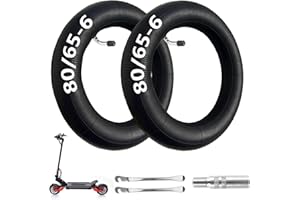 80/65-6 Scooter Inner Tube 10x2.5 Inner Tube 255x80 Electric Scooter Replacement Parts 10 inch Tires [Thickened] [Valve Exten