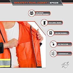 SKSAFETY Hi Vis Reflective Rain suits for Men