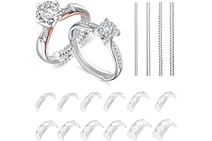 Eiito Ring Sizers for Loose Rings, 16 Pack Ring Guards for Loose Rings, Reduce by 0.5-1 Size Without Resizing, Fits Bands 1-8mm, Invisible Design for Women and Men, 2 Styles Insert and Spiral