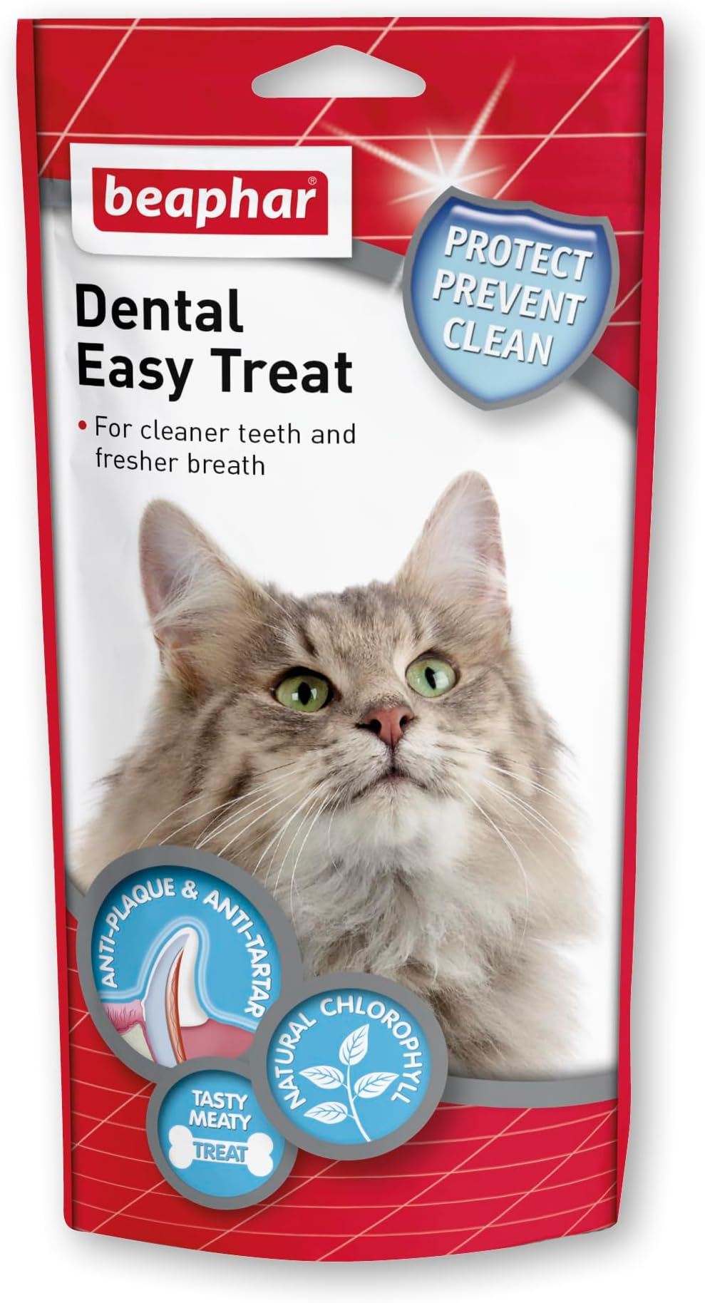 Beaphar Dental Easy Treats for Cats 35g - Crunchy Chlorophyll Filled Delicacy
