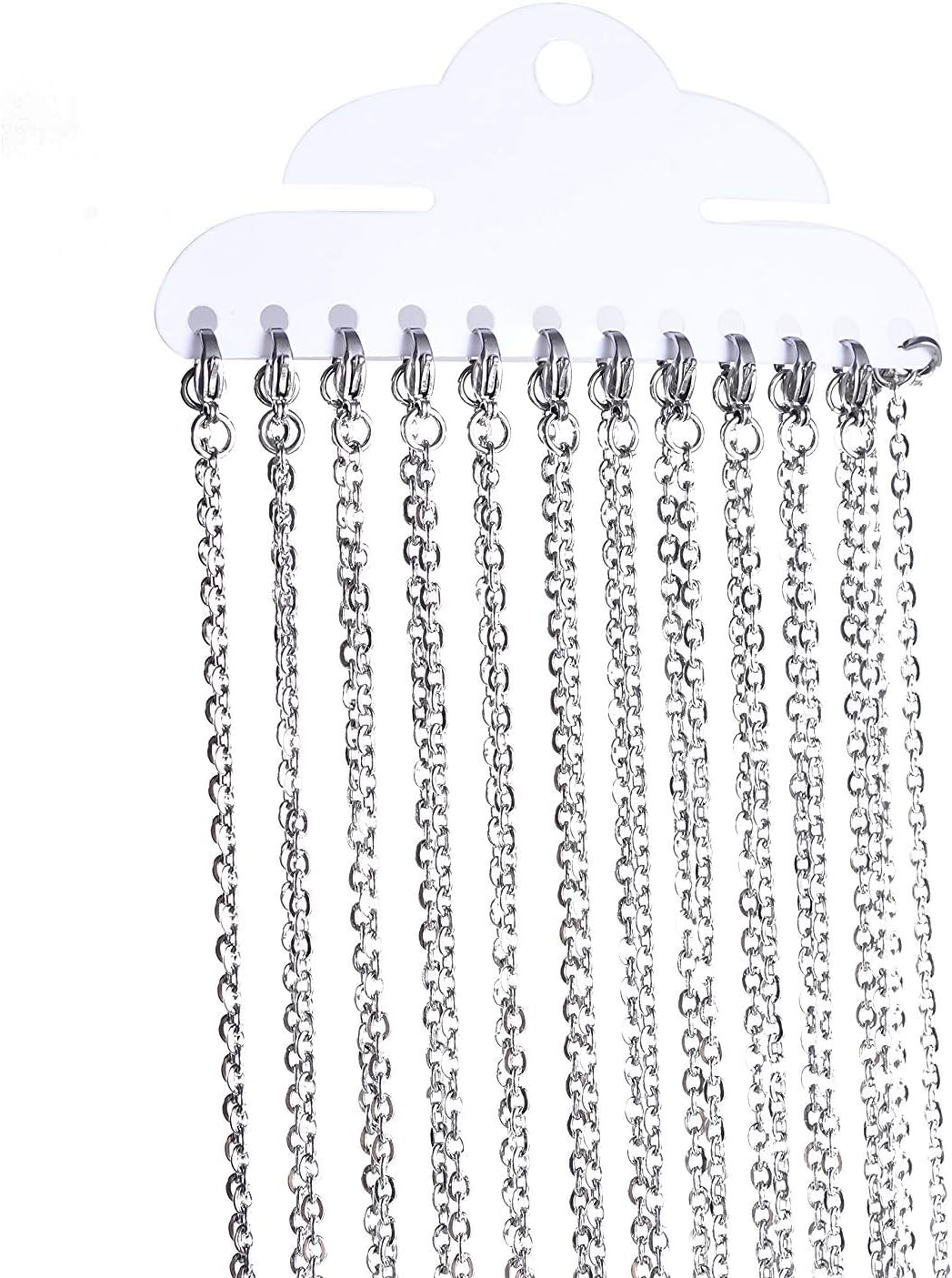 Romance Jewelry 26 Inch Stainless Steel Link Cable Chain Necklaces for Jewelry Making, 12 Pieces