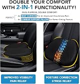 kingphenix Wedge Car Seat Cushion Memory Foam for Driver, Back Pain Relief view 2