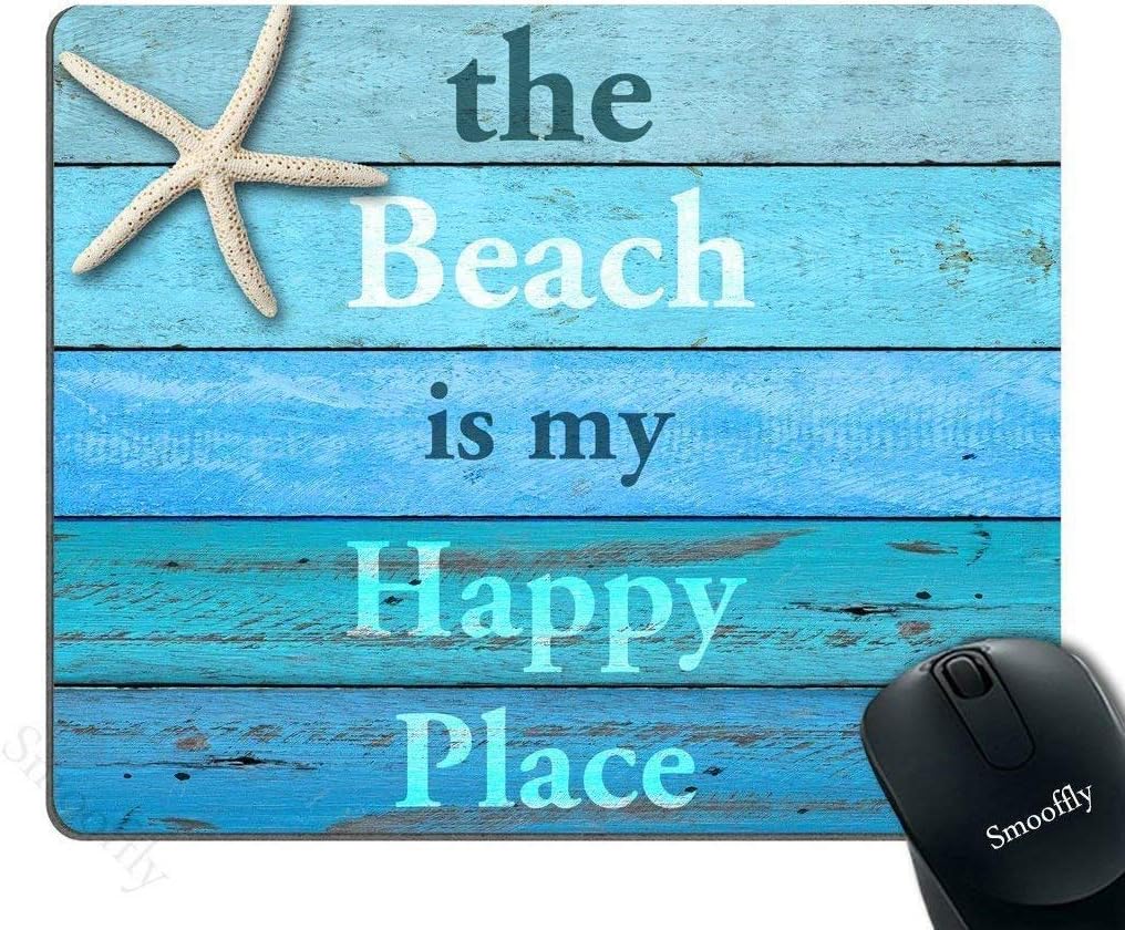 Mouse Pad for PC,The Beach is My Happy Place Personality Desings Gaming Mouse Mat (Starfish),Rubber mat 11.8"x 9.8",3mm thickness