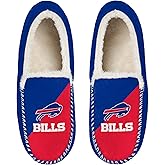 FOCO NFL Unisex-Adult Officially Licensed Color Block Primary Logo Sherpa Lined Moccasin Slippers