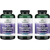 Swanson Triple Magnesium Complex - Mineral Supplement - Natural Support - Featuring Citrate, Oxide & Aspartate - (300 Capsules, 400mg Each, 3 Pack)