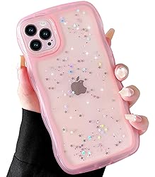 Qokey for iPhone 13 Mini Case 5.4" Curly Wave Edge