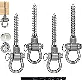 WWFFEN 4 Bearing Swing Hangers Permanent Anti Rust Heavy Duty 180° Swing, 1500 lb Capacity sandbag Yoga Swing Hammock Chair