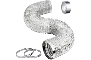 Dryer Vent Hose 4 Inch 3 Feet Heavy Duty Flexible Exhaust Hose for Tight Space, Extra Thick(6-ply) Aluminum Foil Ducting Kit 