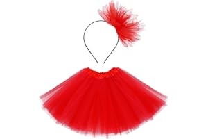 Haakong Layered Tulle Tutu for Girls with Headband Ballet Dressing Up Princess Tutu Skirt for Halloween Party