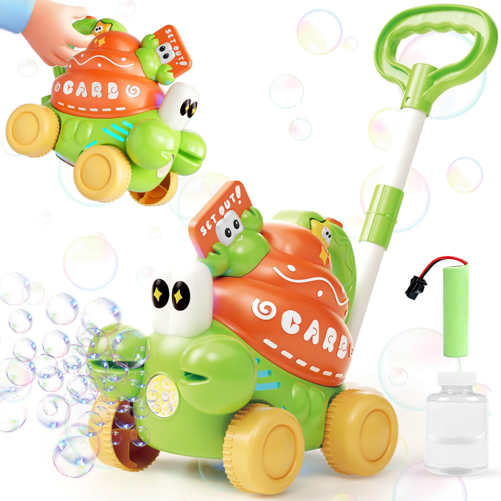 Dolanus Toys for 3-8 Year Old Kids: Bubble Machine Bubble Lawn Mower for Toddlers Birthday Gifts for 3 4 5 6 7 8 Year Old Boys Girls Bubble Blowers Indoor Outdoor Garden Pool Party Toys (Green)