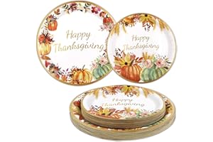 ceiba tree Thanksgiving Paper Plates 48 Pcs Fall Disposable Dinnerware Heavy Duty for 24 Guests Give Thanks Theme Party Supplies Happy Thanksgiving Autumn Tableware Set