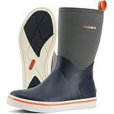 HISEA Men's Rubber Rain Boots Waterproof Garden Fishing Outdoor Deck Boots