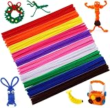 Caydo 100Pcs Pipe Cleaners 10 Colors Chenille Stems 6mm x 30cm Craft Supplies