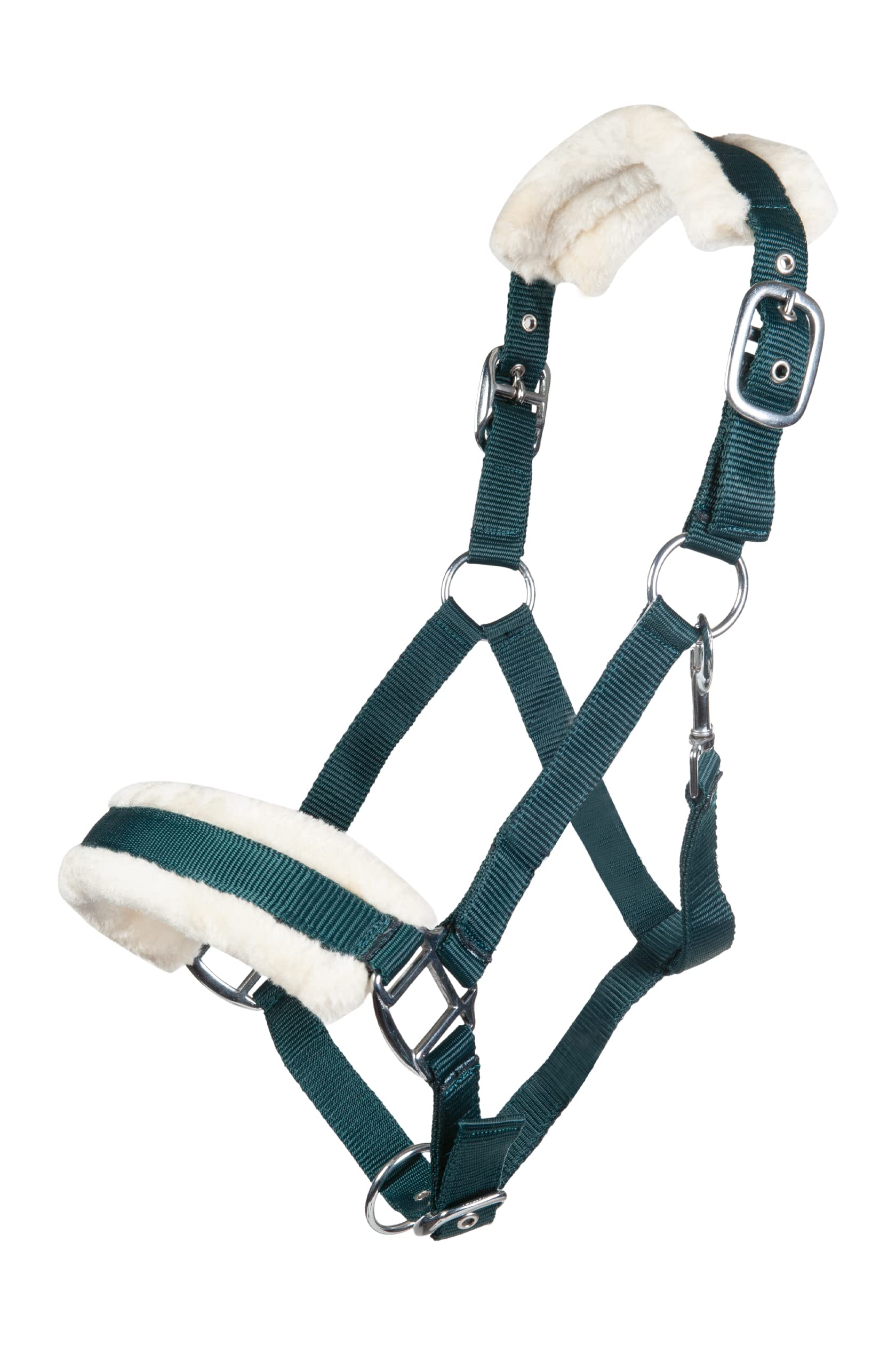 HKM Bischofshofen Headcollar with Plush Padding Dark Green, Pony