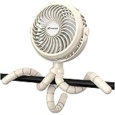 AMACOOL Battery Operated Stroller Fan, Baby Travel Essentials for Beach Disney, Newborn Boy & Girl Showers Gifts Registry Search, Rechargeable Clip On Fan for Car Seat Wagon Crib Bike Treadmill
