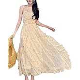 Babalet Women Floral Corset Dress 2025 Boho Midi Dresses Spaghetti Strap V Neck Ruffle Flowy Dress