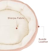Bedsure Dog Bed for Small Dogs 63x53x20cm Round Pink Washable view 5