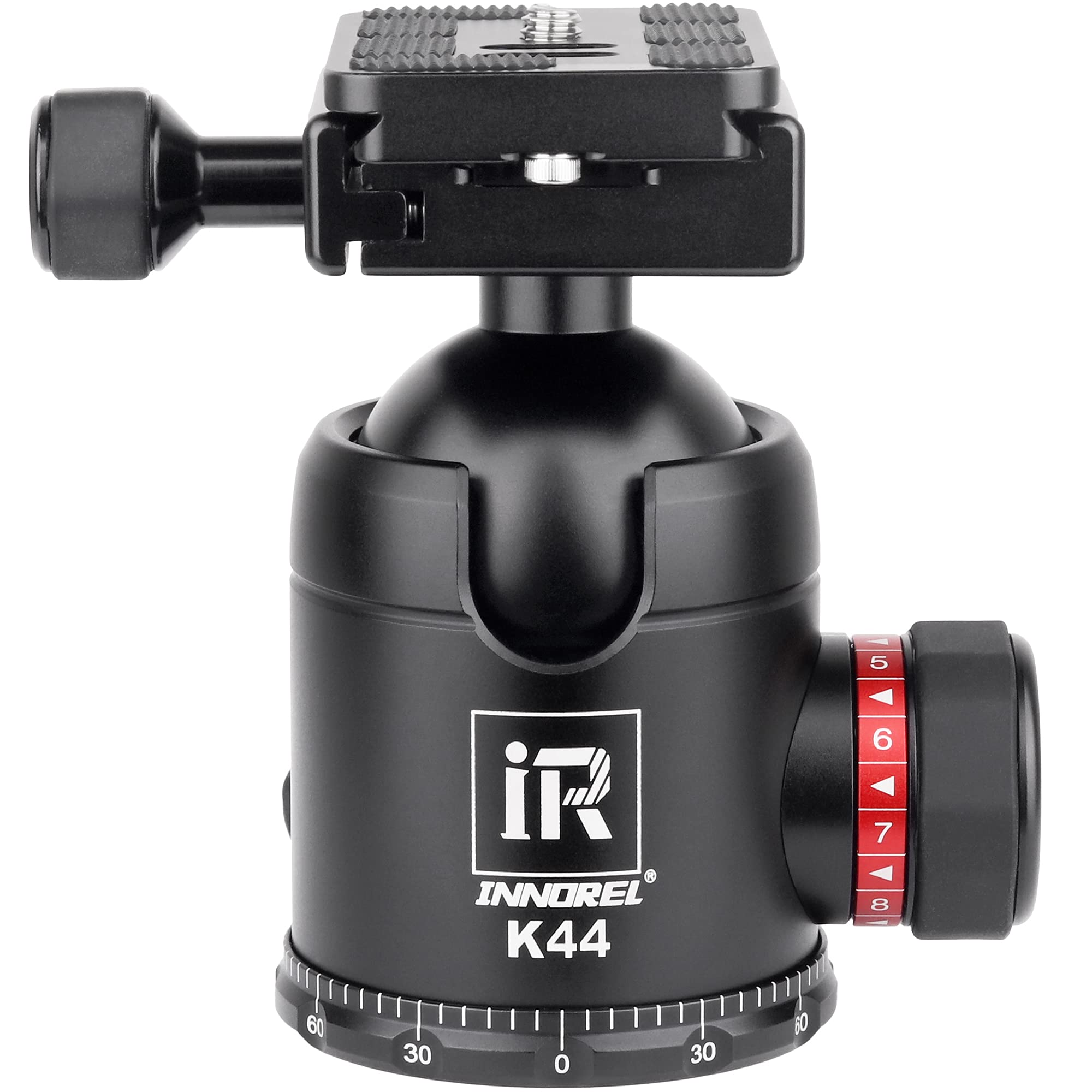 INNOREL K44 Tripod Ball Head Camera Tripod Ball Head Mount All Metal 360° Panorama Ballhead 44mm Ball Dia 1/4" Screw 3/8" Hole for DSLR Camera Camcorder Tripod Monopod Slider Max Load 44lb/25kg