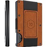 Ridge Wallet for Men - Slim Minimalist Compact Wallet with RFID Protected Lining, Leather Front Pocket Wallets for Men with Cash Strap (Tobacco Brown)