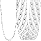 10PCS Paperclip Necklace for Jewelry Making 2.5MM Stainless Steel Paperclip Chains Bulk for DIY Necklace