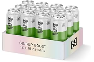 Better Booch Organic Kombucha - Probiotic & Antioxidant Rich Raw Sparkling Tea - Low Sugar, Vegan, Gluten Free - Gut Healing Active Cultures - Ginger Boost Flavor, 16 Fl Oz Cans, 12-Pack
