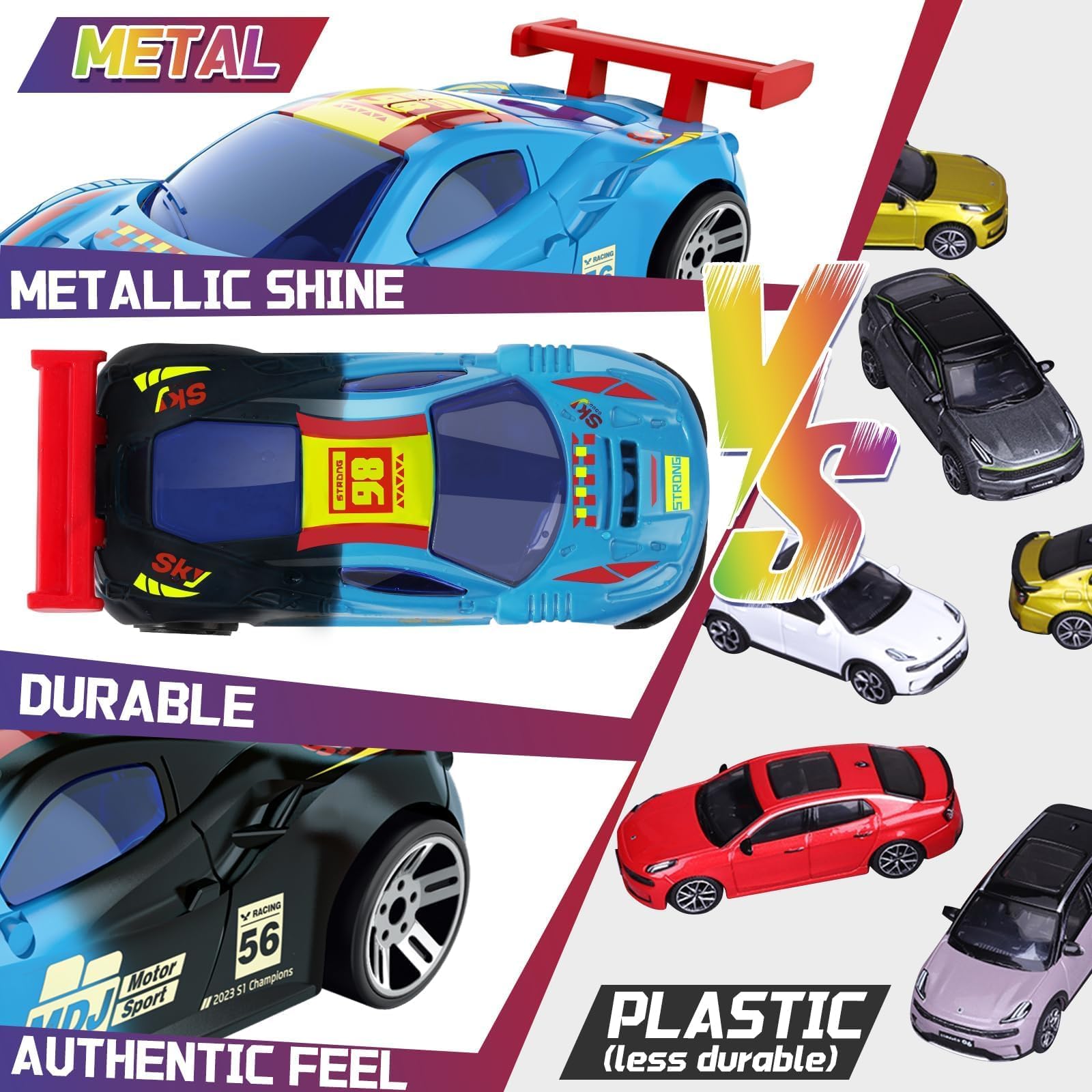 Color Changing Cars Toys Bath Toys for Kids Ages 1-3 4-8 Christmas Stocking Stuffers Gifts for Kids Grandkids Pool Water Toys Boys Christmas Birthday Gifts Car Sensory Die-Cast Toys