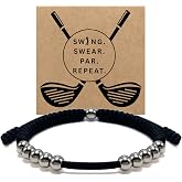 LAMIBEE Premium Golf Stainless Steel 10 Bead Score Counter Bracelet, Golf Stroke Count Bracelet, Resizable Easy Adjust Golf Round Scoring Tracker, Durable Stylish Golf Accessory
