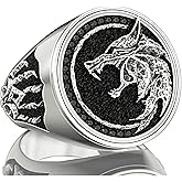 EZUY GNAY Mens Wolf Ring Jewelry Stainless Steel Ring Viking Ring Fashion Hunter Wolf Head Rings Gift For Men