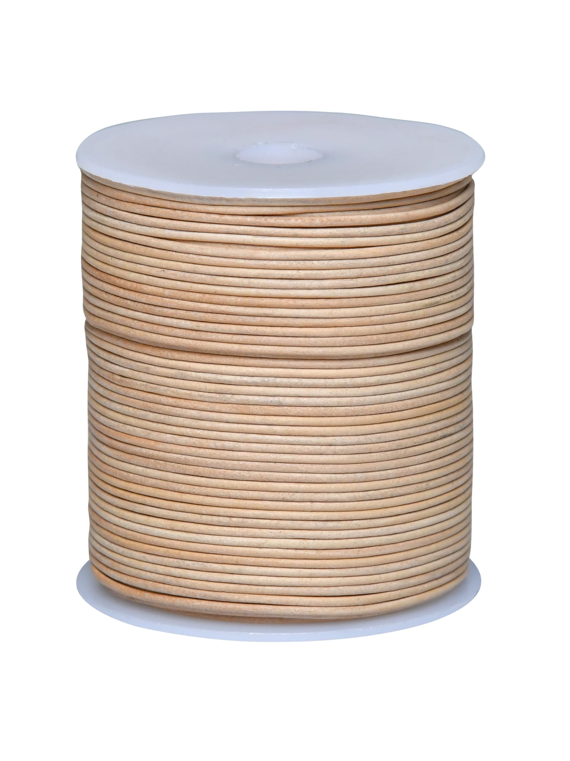 Cords Essentials Round Genuine Leather String Cord, Rope for Jewelry Making, Necklaces, Bracelets, Kumihimo Braiding, Wraps, Crafts and Hobby Projects (Distressed Natural, 1.5 MM) — image 1