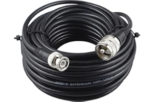 Boobrie PL259 UHF Male to BNC Male Coaxial Cable 49.2Ft Upgraded RG58 PL-259 to BNC Male Extension Cable BNC to UHF Male Antenna Cable Low Loss for CB Radio, Ham Amateur Radio